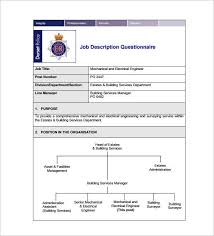 They use their skills to design, build and test mechanical devices like engines and machines. Mechanical Engineering Job Description Template 8 Free Word Pdf Format Download Free Premium Templates