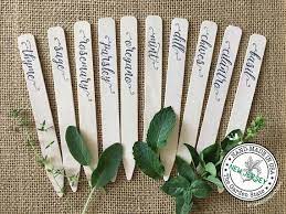 10 Kitchen Herbs Garden Markers Plant Labels Rustic White Etsy In 2021 Garden Labels Garden Tools Gift Set Herb Garden Markers