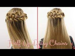 Half Up Daisy Chains Hairstyle Easy Elegant Prom Or Wedding Hairstyle Easy Hairstyles Hair Styles Kids Hairstyles