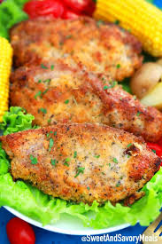 Combine the panko, oil, parmesan, italian seasoning and 3/4 teaspoon each salt and pepper in a large resealable plastic bag. Crispy Baked Pork Chops Video Sweet And Savory Meals