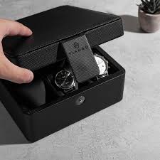 Watch Box Organize for Men, 6 Slots Watch Case with Textured Leather, Watch  Holder with Soft Pillow, Gift for Fathers, Husband, Friend, Black :  Amazon.sg: Fashion