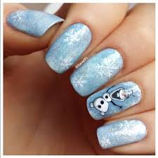 Pin By Unas Monica On Unas Olaf Nails Frozen Nail Art Cute Christmas Nails