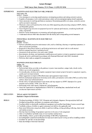 Database of world cities in excel format. Maintenance Electrician Resume Samples Velvet Jobs