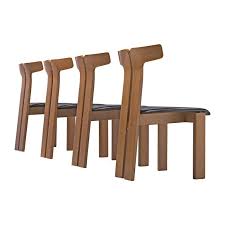 Pierre Cardin Set Of Four Dining Chairs In Ash And Leather Sculptural Chair Dining Room Chairs Modern Dining Chairs