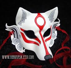 made to order okami wolf mask masquerade japanese leather etsy wolf mask kitsune mask leather mask