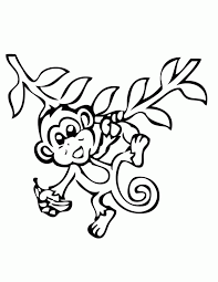 This printable features a cute monkey happily swinging through the jungle. Printable Monkey Coloring Pages Monkey Coloring Pages Print 230132 Coloring Home