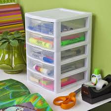 Perfect for paper, tools, accessories, crafting, scrap booking or the home office. Amazon Com Small 5 Drawer Tower Plastic Organizer Storage Office Cabinet Box Home Kitchen
