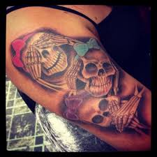 See No Evil Hear No Evil Speak No Evil Tattoo Sleeve See Hear Speak No Evil Cute Bows Evil Skull Tattoo Sick Tattoo Body Art Tattoos