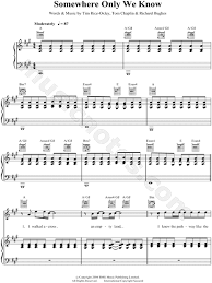 Maybe you would like to learn more about one of these? Keane Somewhere Only We Know Sheet Music In A Major Transposable Download Print Sheet Music Somewhere Only We Know Printable Sheet Music