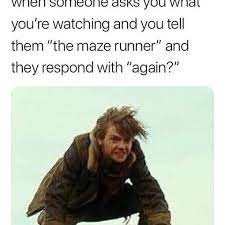 Credit To Amazing Human Who Made This Meme Maze Runner Trilogy Maze Runner Funny Maze Runner