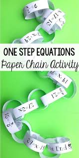 Solving One Step Equations Chain Activity One Step Equations Maths Activities Middle School Equations