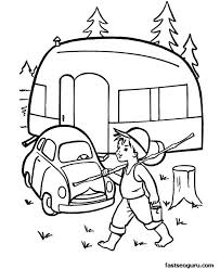 Fastseoguru Com Files Printable 20coloring 20pages 20caravan 20car Jpg Camping Coloring Pages Printable Coloring Pages Coloring Pages For Kids