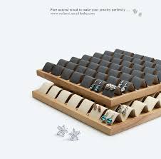Making your own jewelry can be fun and addicting. Fanxi Oem Custom Big Jewelry Trays With Beige Gray Insert For 49 Earrings Natural Wood Earring Display Tray