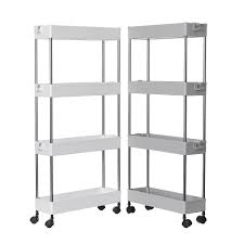 430 grade mobile stainless steel bench with robust galvanised steel legs fillted with 4 stainless steel castor wheels. Buy Furmobel 2 3 4 Tier Storage Rack Shelf Organizer Slim Space Saving Wheels Kitchen Bathroom Movable At Affordable Prices Free Shipping Real Reviews With Photos Joom