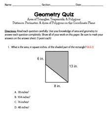 Grade 6 Geometry Math Quiz Area Triangle Polygons Quiz Engage Ny Edit