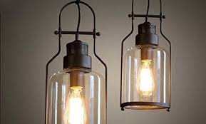 Baycheer Laterne Retro Vintage Pendelleuchte Hangelampe Industrie Kronleuchter Deckenlampe E27 Fassung Hohenverstellbar Mit Glas Fur Lampen Beleuchtung Und Glas Laternen