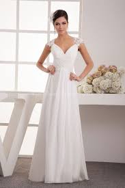 Wedding Dress Wedding Dress Cap Sleeves Ivory Chiffon Wedding Dress Floor Length Wedding Dress