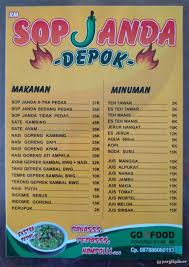 · masak lagi iga dgn air bersih di panci. Selalu Diperbarui Menu Rm Sop Janda Depok Pancoran Mas Depok