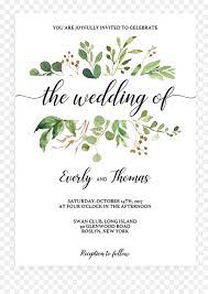The design and content of each sample invitation card may vary depending on the cause of the celebration and the details that are involved in the program execution of the event where the invitation card is made for. Green Leaves Watercolor Wedding Invitation Template Free Invitation Greenery Baby Shower Hd Png Download Vhv