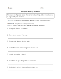 The metaphor goes a step further than the simile and instead of asking us to picture one thing as being like another, we are asked to picture one thing as being another. Englishlinx Com Metaphors Worksheets
