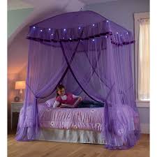 Metal forms the frame of this canopy bed, extending into a canopy at the top and swirling around the headboard, footboard, and sides. Sparkling Lights Canopy Bower For Kids Beds Size Twin To Queen Walmart Com Walmart Com