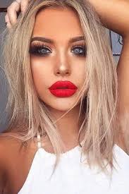 Red Lipstick Looks For Girls With Blonde Hair Picture 1 Christmas Makeup Look Red Lipstick Looks Red Lip Makeup