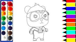 Drawing For Kids Coloring Baby Bus Kiki For Toddlers Super Rescue Team Youtube