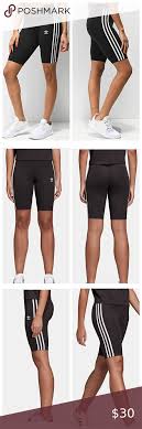 Black And White Striped Biker Shorts Adidas Originals Trefoil Black Biker Shorts New In 2020 Black Biker Shorts Biker Shorts Adidas Originals