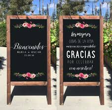 Gracias por creer en nosotros; This Beautiful Bienvenidos A Nuestra Boda Sign Rustic Sandwich Board Is Perfect For Any Outdoo Chalkboard Wedding Rustic Wedding Signs Wedding Chalkboard Signs