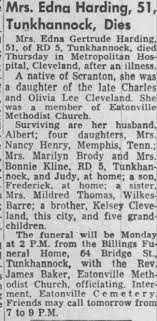 Obituary for Edna Gertrude Harding