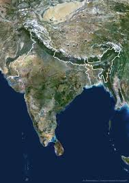 India True Colour Satellite Image With Border India World Map Satellite Photos Of Earth India Map