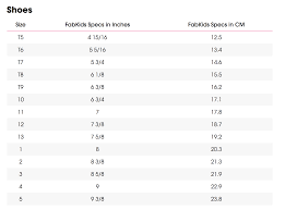 Fabkids Size Chart Kids