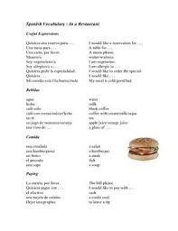 En Un Restaurante In A Restaurant Spanish Vocabulary Partner Activity Vocabulary Skits Language Resources