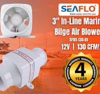 SEAFLO 01-Series 3" In-Line Bilge Blower w/Quiet Operation Low Amp Draw  (12V | 130CFM)