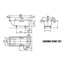 Es gibt frei stehende badewannen, eckbadewannen oder berücksichtigen sie bei der berechnung der perfekten höhe auch den neigungswinkel der. Kaldewei Cayono Star 757 Rechteck Badewanne Mit Grifflochbohrungen Ablauf Fussseitig 180 X 80 X 41 Cm Grosszugiger Wanneninnenraum