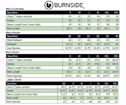 burnside size chart