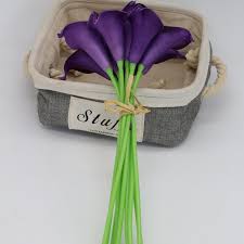 We're delivering our flowers and gifts nationwide to help you stay connected. Wedding Flower Dark Purple Calla Lily Bouquet Eggplant Vanrina