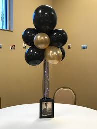 Balloon Centerpieces 80th Birthday Party Ideas For Grandma Photo Frame And Balloon Centerpiece Graduation Party Centerpieces Birthday Party Centerpieces 80th Birthday Party