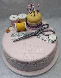 Single Layer Simple Birthday Cake For Grandma Seamstress Birthday Cake Creative Birthday Cakes 70th Birthday Cake Birthday Cake For Mom