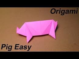 How To Fold An Origami Pig Quick Tutorial Youtube Origami Pig Origami Instructions Animals Origami