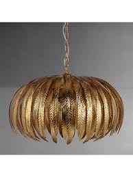 John Lewis Partners Montserrat Leaf Ceiling Light Gold In 2020 Ceiling Lights Gold Ceiling Light Industrial Ceiling Pendant