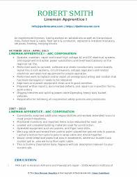 Lineman Apprentice Resume Samples Qwikresume