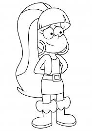 Gravity falls, cartoon, mabel pines, emotion, human body part. Confused Pacifica Coloring Pages Gravity Falls Coloring Pages Colorings Cc