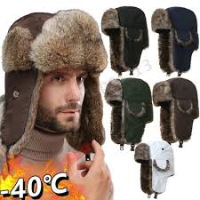 HOT ! Dan Winter Hats Dakota Dan Trapper Hat Dakota Dan Trooper Ear Flap  Winter Bomber Cap W/ Faux Fur Lining Hat