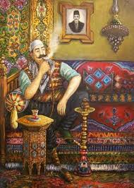 لوحة من التراث الدمشقي heritage of damascus syrian man wearing old traditional costume arabian art oriental art oriental paintings