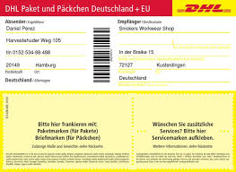 Dhl paketaufkleber international pdf / anleitung. Dhl Versandschein