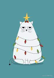 grumpy christmas cat by cartoonbeing christmas cats cat greeting cards cute christmas wallpaper