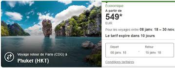 01:10 h total, la fréquence des vols: Promo De Noel Vols Paris Bangkok A 489 Et Paris Phuket A 549