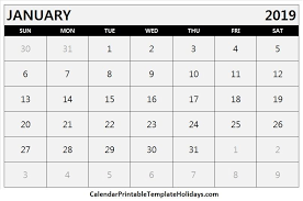 2019 January Calendar Https Www Calendarprintabletemplateholidays Com January 2019 Calendar Html