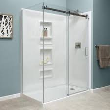 « bathroom shower stalls or bathtub enclosures? Style Selections White 5 Piece Alcove Shower Kit Common 32 In X 60 In Actual 32 In X 59 875 In Lowes Com Alcove Shower Kits Shower Kits Shower Stall